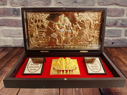 Gold Plated Lord RADHE Shyam Pocket Temple