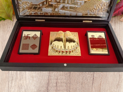 Gold Plated Lord MAHAVIR Swami Pocket Temple