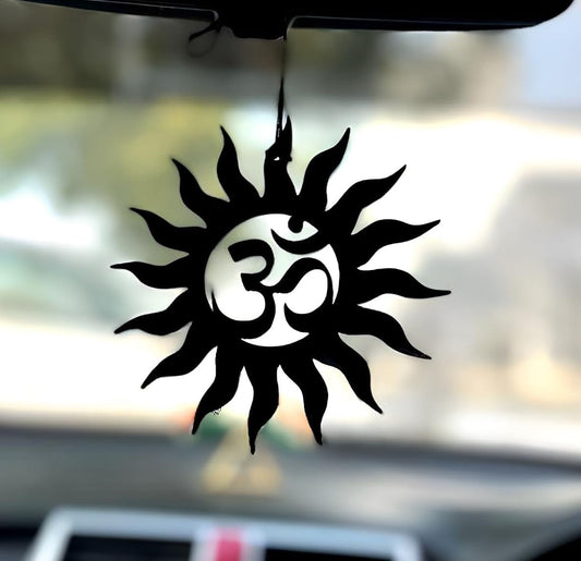Om with Sun Car Hanging