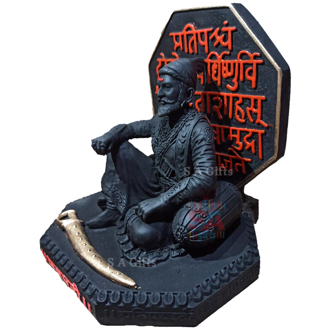 Chatrapati Shivaji Maharaj Murti with Rajmudra 6 Inch | Shivaji Maharaj Home Decor Statue