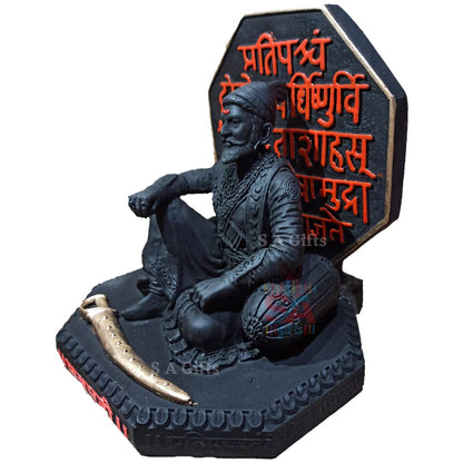 Chatrapati Shivaji Maharaj Murti with Rajmudra 6 Inch | Shivaji Maharaj Home Decor Statue