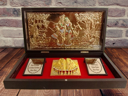 Gold Plated Lord RADHE Shyam Pocket Temple