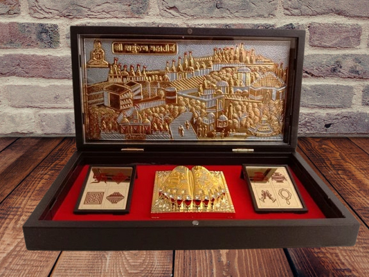 Gold Plated Lord MAHAVIR Swami Pocket Temple