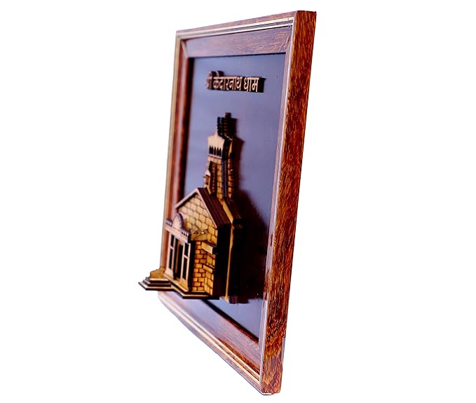 Shri Kedarnath 3D Wooden Frame | Divine Temple Wall Décor | Kedarnath Dham Wooden Frame
