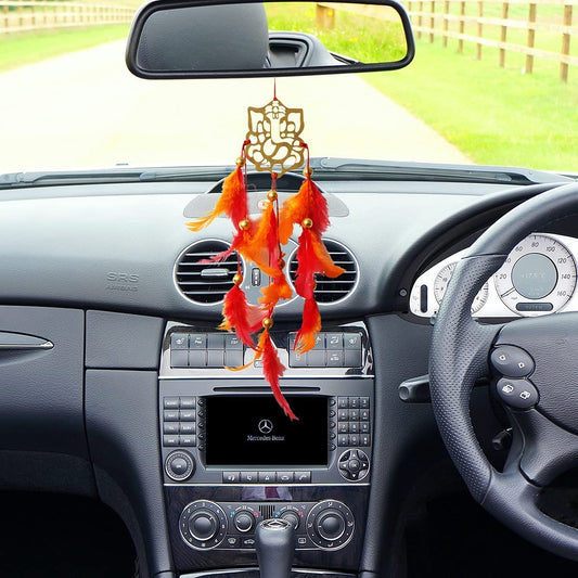 Lord Golden Ganesha Car Hanging