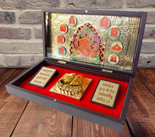 Gold Plated Lord Ganesha Pocket Temple