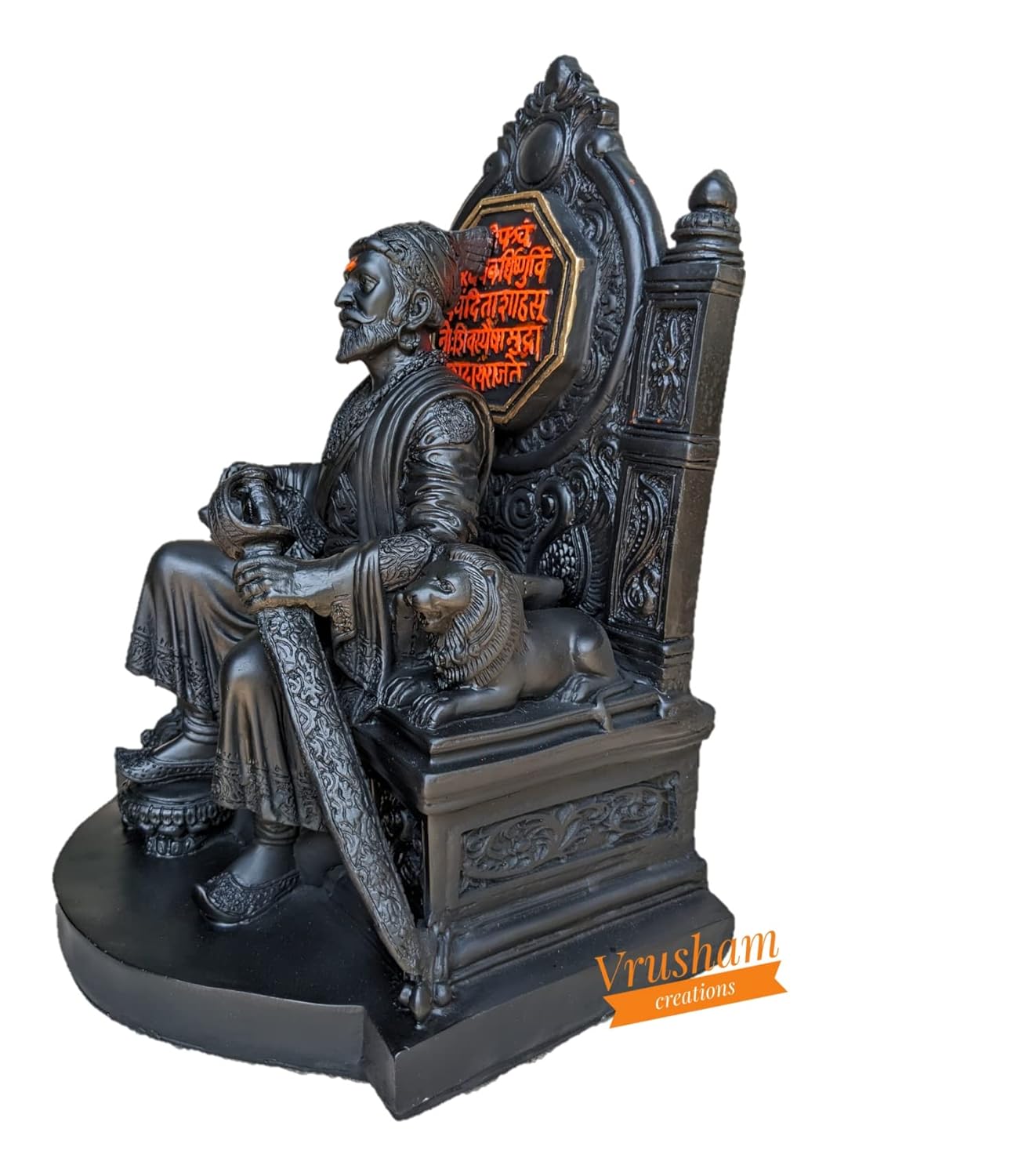 Chhatrapati Shivaji Maharaj Murti 1 feet with Rajmudra on Back Side | Shivaji Maharaj Polyresin Statue