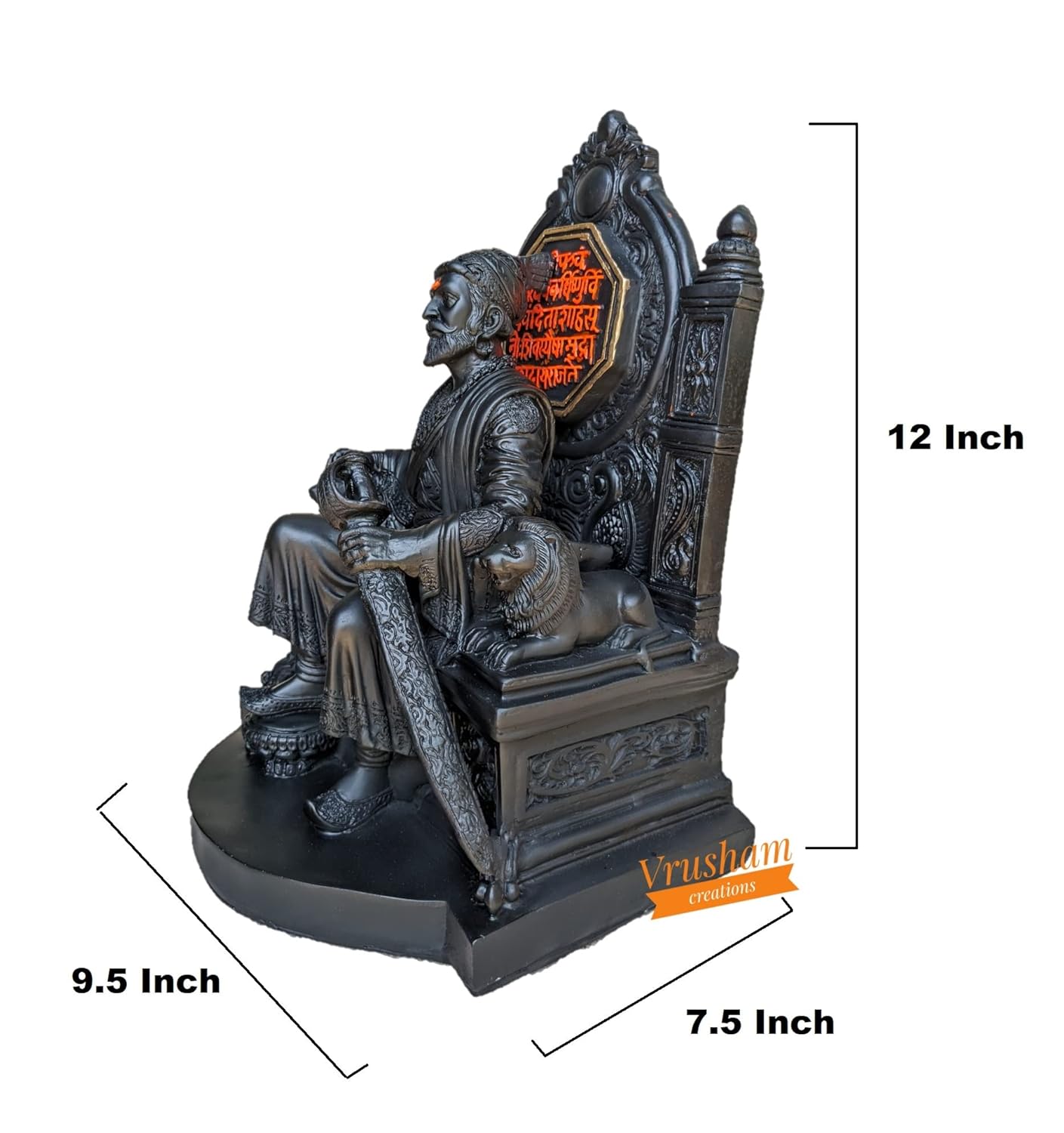 Chhatrapati Shivaji Maharaj Murti 1 feet with Rajmudra on Back Side | Shivaji Maharaj Polyresin Statue