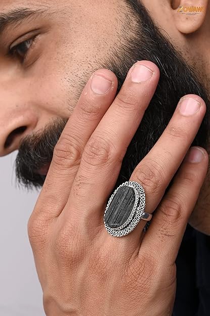 Black Tourmaline Ring For Emotional Stability