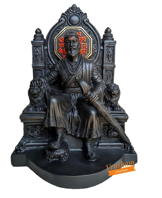 Chhatrapati Shivaji Maharaj Murti 1 feet with Rajmudra on Back Side | Shivaji Maharaj Polyresin Statue