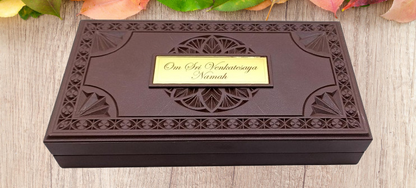 Gold Plated Shri Tirupati Balaji Lakshmi Padmavati Pocket Temple With Dry Fruit Box