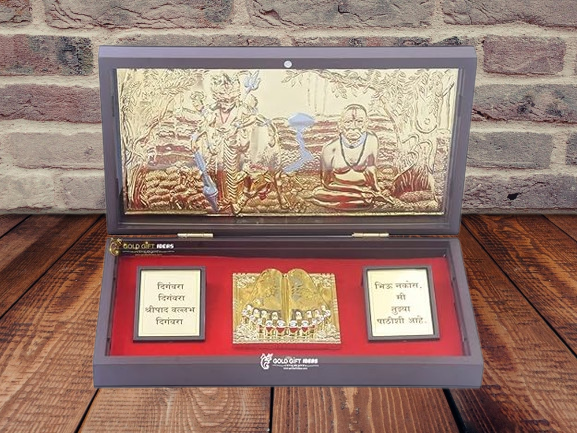 24K Gold Plated Shri Swami Samarth Pocket Temple
