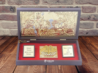 24K Gold Plated Shri Swami Samarth Pocket Temple