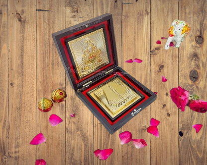 24K Gold Plated Square Dagdu Seth Ganesh Pocket Temple