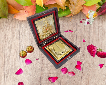 24K Gold Plated Square Dagdu Seth Ganesh Pocket Temple