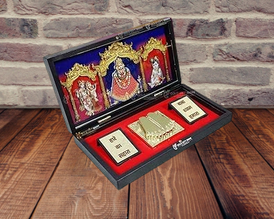 24K Gold Plated Khatu Shyam Baba Pocket Temple