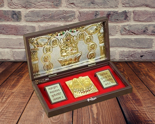 24K Gold Plated Ashtavinayak Ganesh Pocket Temple