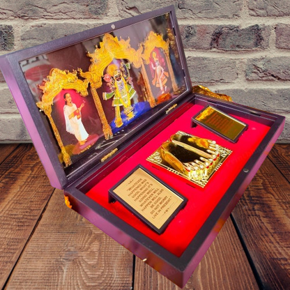 24K Gold Plated Shreenath Ji Pocket Temple