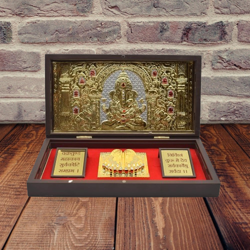 Gold Plated Lord Ganesha Pocket Temple