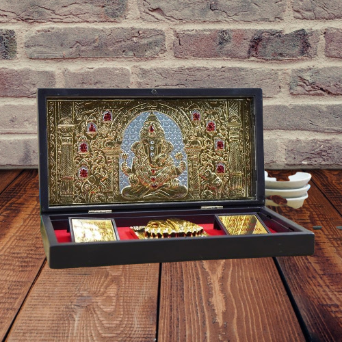 Gold Plated Lord Ganesha Pocket Temple