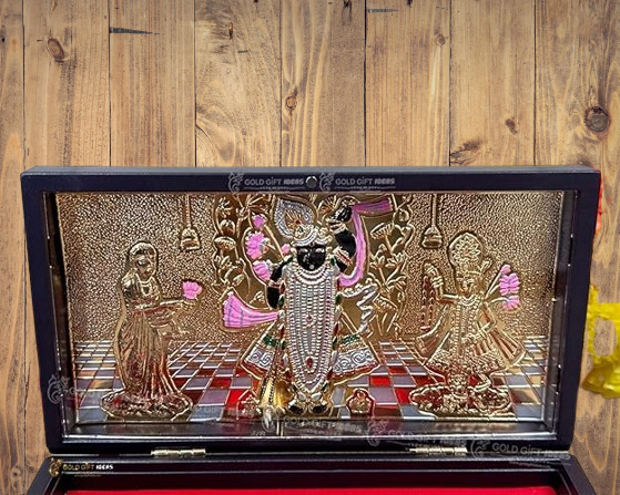 24K Gold Plated Shreenathji Pocket Temple