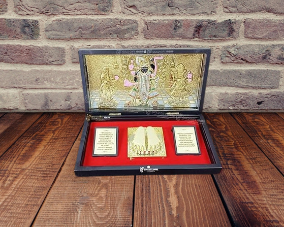 24K Gold Plated Shreenathji Pocket Temple