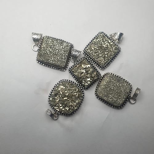 Natural Golden pyrite Crystal Unisex Certified pendant