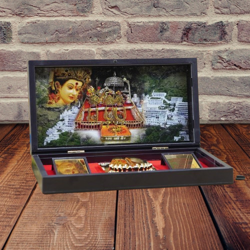 Gold Plated MATA Vaishno Devi Pocket Temple