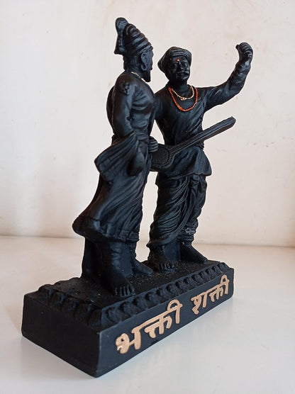 Dancing Shakti Shivaji Maharaj and Shant Tukaram Maharaj Idol 8.5 Inch | Maratha Warrior and Saint Figurine