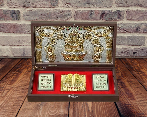 24K Gold Plated Ashtavinayak Ganesh Pocket Temple