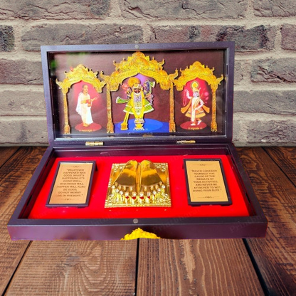 24K Gold Plated Shreenath Ji Pocket Temple