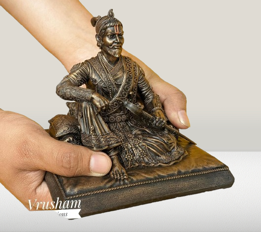 Sambhaji Baithak 5.5 Inch | Seated Chhatrapati Sambhaji Maharaj Idol