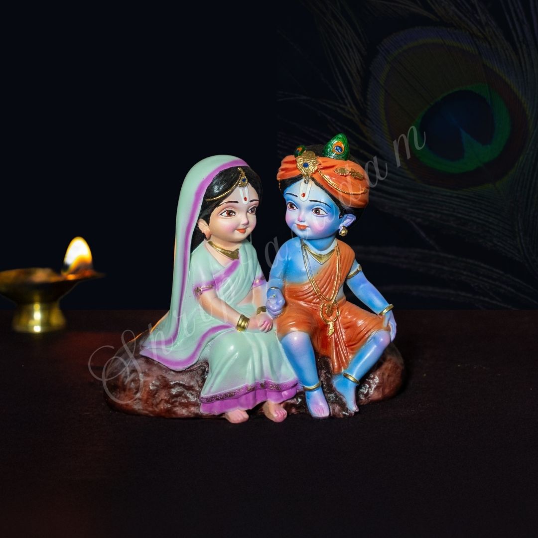 Bal Radha Krishna Idol for Car Dashbaord