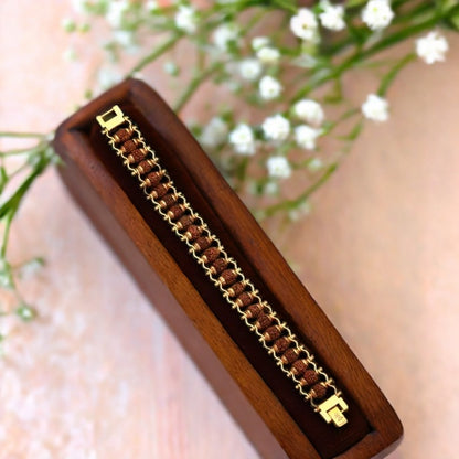 Gold Plated Modern Rudraksha Bracelet