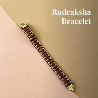 Gold Plated Modern Rudraksha Bracelet