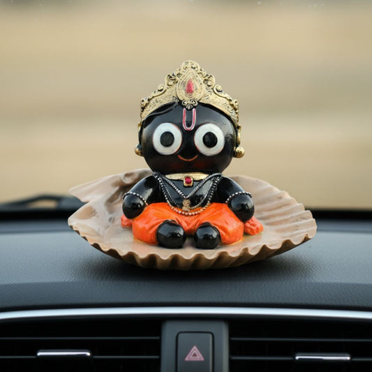Bal Jagannath Murti on Shankh Base For Car Dashboard