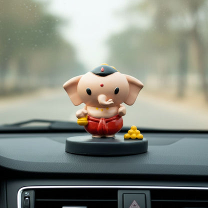 Cute Bal Ganesha Idol For Car Dashboard