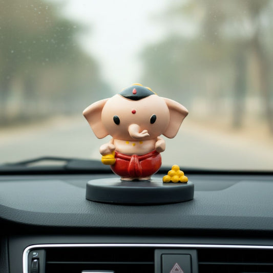 Cute Bal Ganesha Idol For Car Dashboard