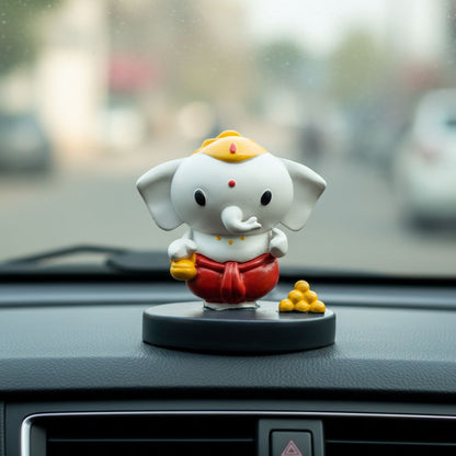 Cute Bal Ganesha Idol For Car Dashboard