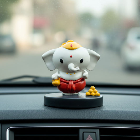 Cute Bal Ganesha Idol For Car Dashboard