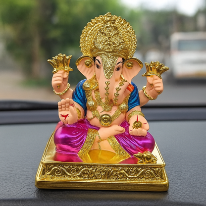 Gold Plated Lord Ganesha Murti for Pooja & Home Temple