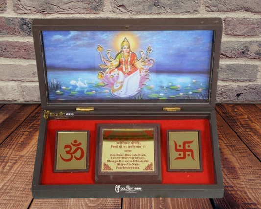 24K Gold Plated Gayatri Mata Pocket Temple
