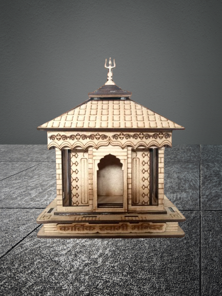 3D Kartik Swami Mandir – A Divine Wooden Masterpiece for Your Sacred Space | Kartik Swami Mandir replica