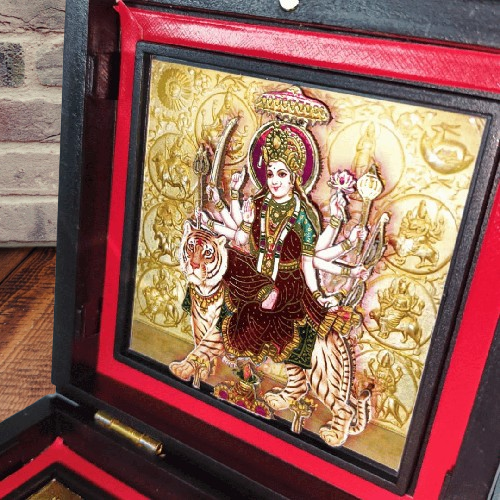 Divine Maa Durga Pocket Temple (Gold Platted) | Nav Durga Pocket Temple