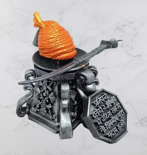 Jiretop Shivaji Maharaj Idol – 4 Inch | Black Chhatrapati Shivaji Statue for Home Decor, Office & Gift