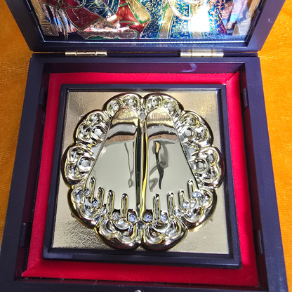 Shri Radha Shyam Pocket Temple | Banke Bihari with Radha ji | Mini Pooja Box (Gold Plated)