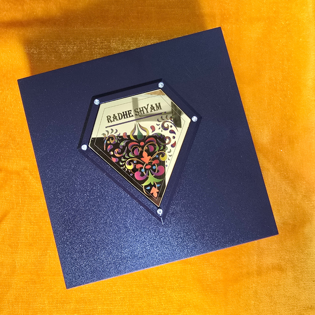 Shri Radha Shyam Pocket Temple | Banke Bihari with Radha ji | Mini Pooja Box (Gold Plated)