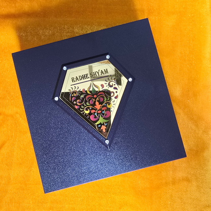 Shri Radha Shyam Pocket Temple | Banke Bihari with Radha ji | Mini Pooja Box (Gold Plated)