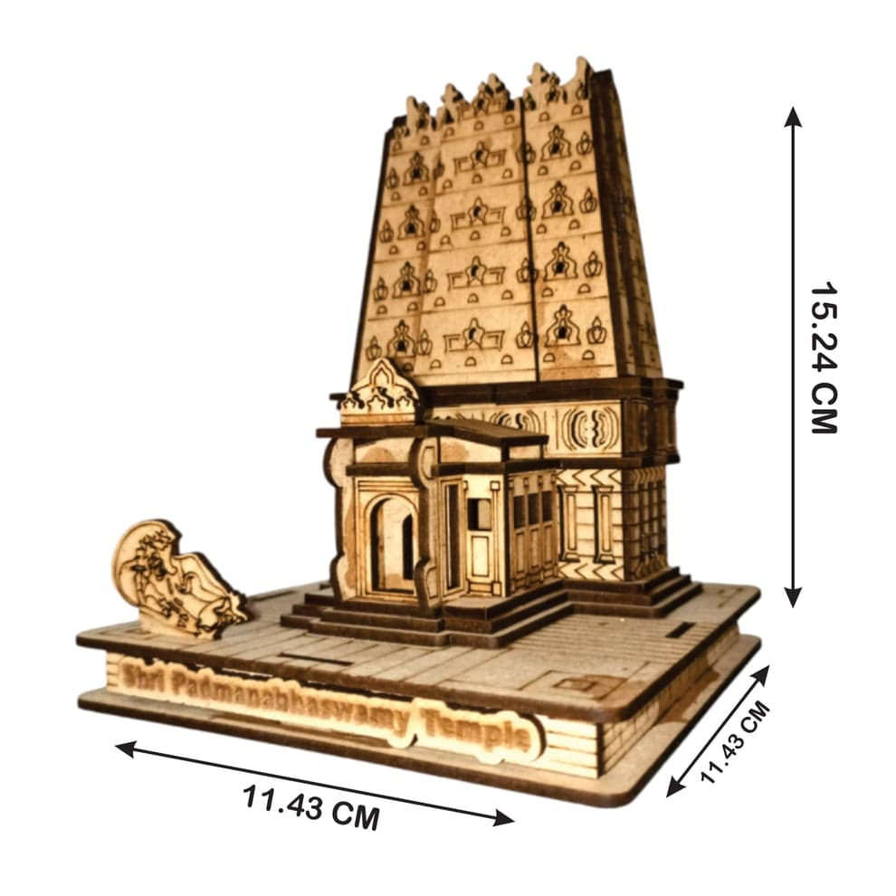 3D Shree Padmanabhaswamy Temple – Exquisite Wooden Handmade Model
