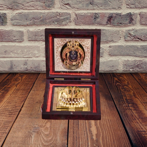 Sacred Ram Lalla Pocket Temple | Gold-Plated Ram Mandir Mini Pooja Box | Portable Temple for Devotion & Blessings